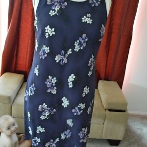 Lady's sundress - Plum crepe fabric & flowers